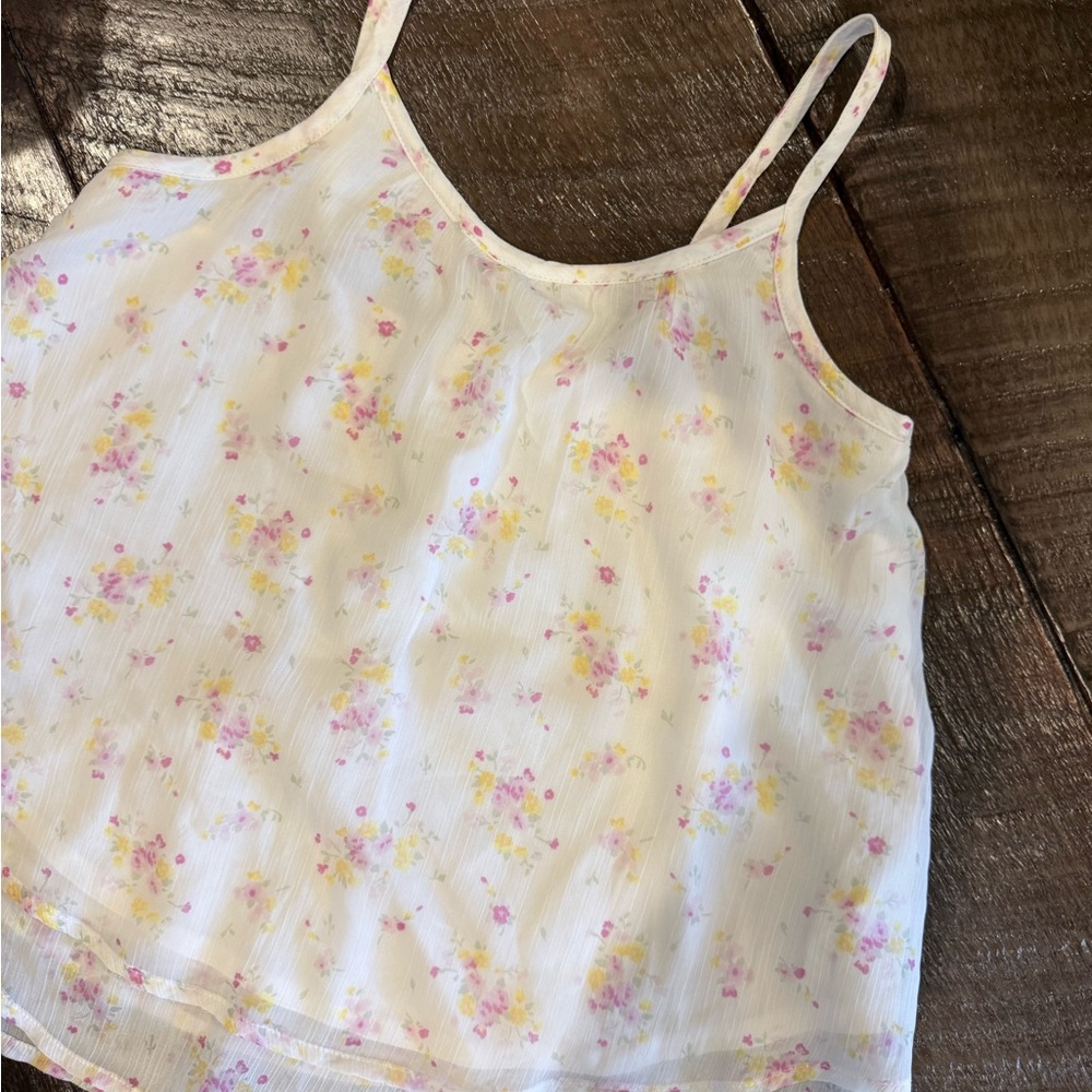 Abercrombie Kids Floral Tank Top - White and Yellow - Picture 3 of 5